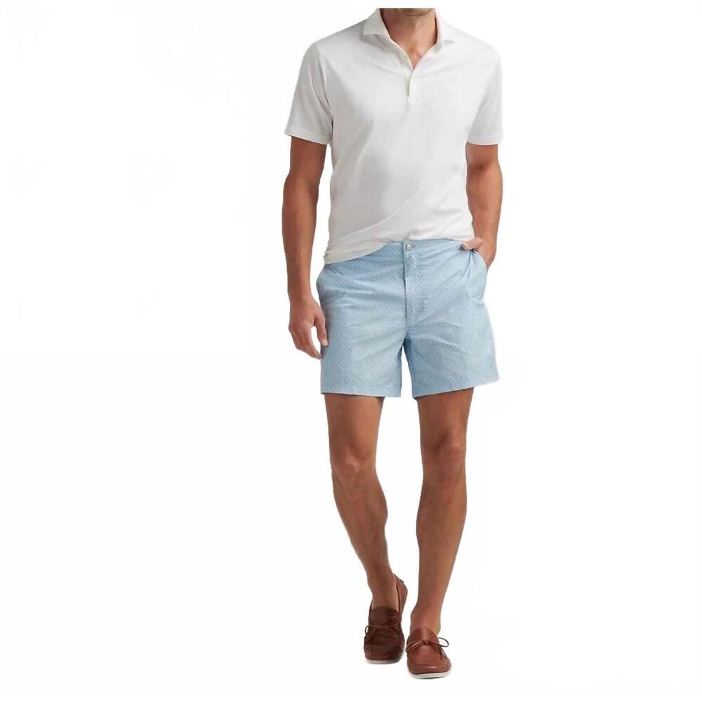 NEW PETER MILLAR sicilian geo swim trunk in light blue